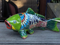 Ceramic Fish Garden Sculpture | Handmade Talavera Animal  | Mexican Pottery Gift