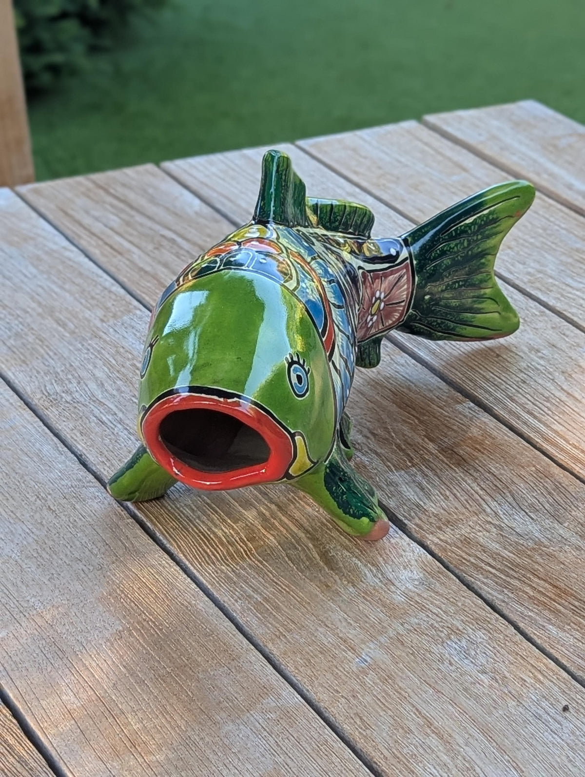 Ceramic Fish Garden Sculpture | Handmade Talavera Animal  | Mexican Pottery Gift