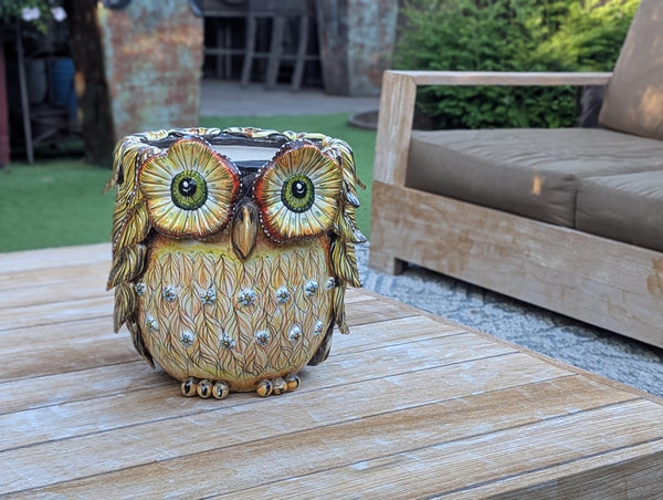 Ceramic Owl Planter | Hand Painted Animal Flower Pot  | Boho Garden Decor