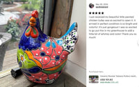 Ceramic Rooster Garden Sculpture | Handmade Talavera Animal Statue | Mexican Pottery Decor