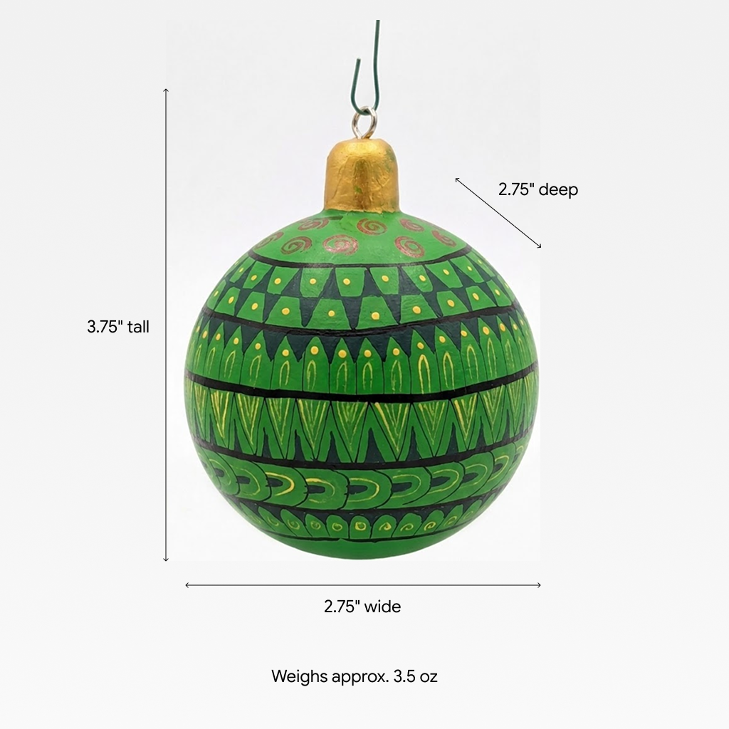 Christmas Tree Ornament #29 is Hand-Painted Mexican Bulb & Festive Holiday Decor