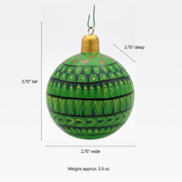 Christmas Tree Ornament #29 is Hand-Painted Mexican Bulb & Festive Holiday Decor
