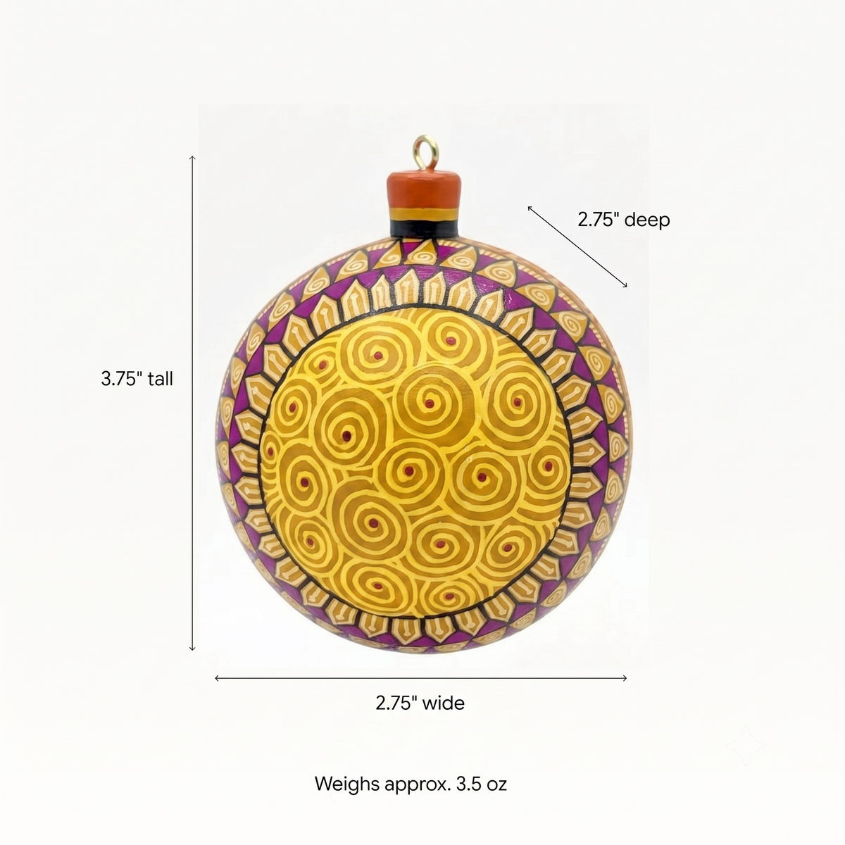 Christmas Ornaments: Unique Mexican Christmas Decor features festive patterns & bold colors, Hand Painted Wood Ornament for Christmas Tree