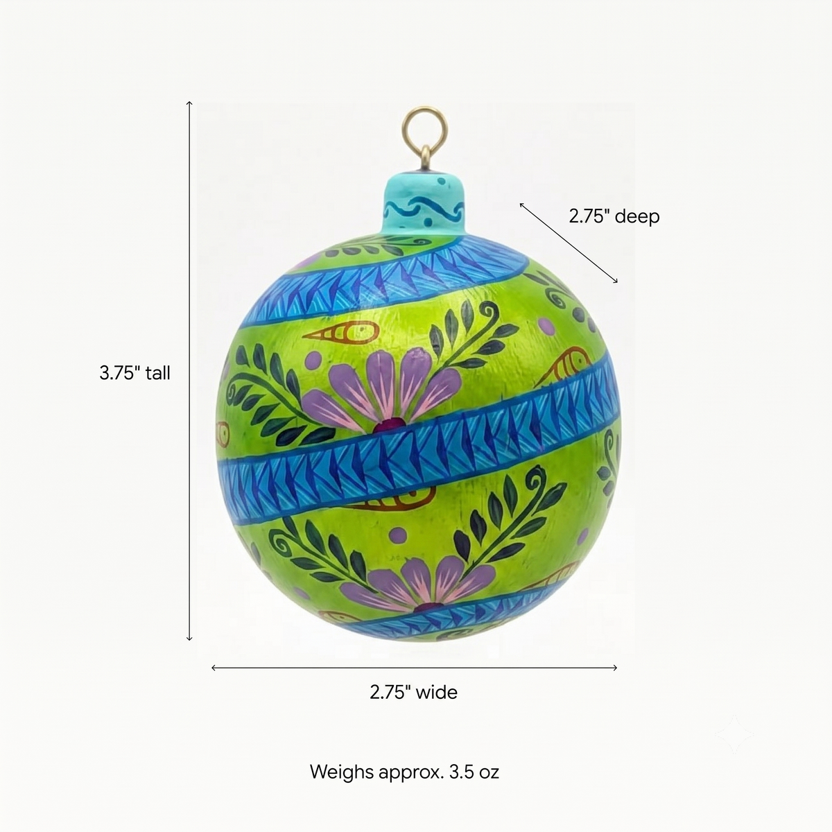 Christmas Ornaments: Unique Mexican Christmas Decor features festive patterns & bold colors, Hand Painted Wood Ornament for Christmas Tree