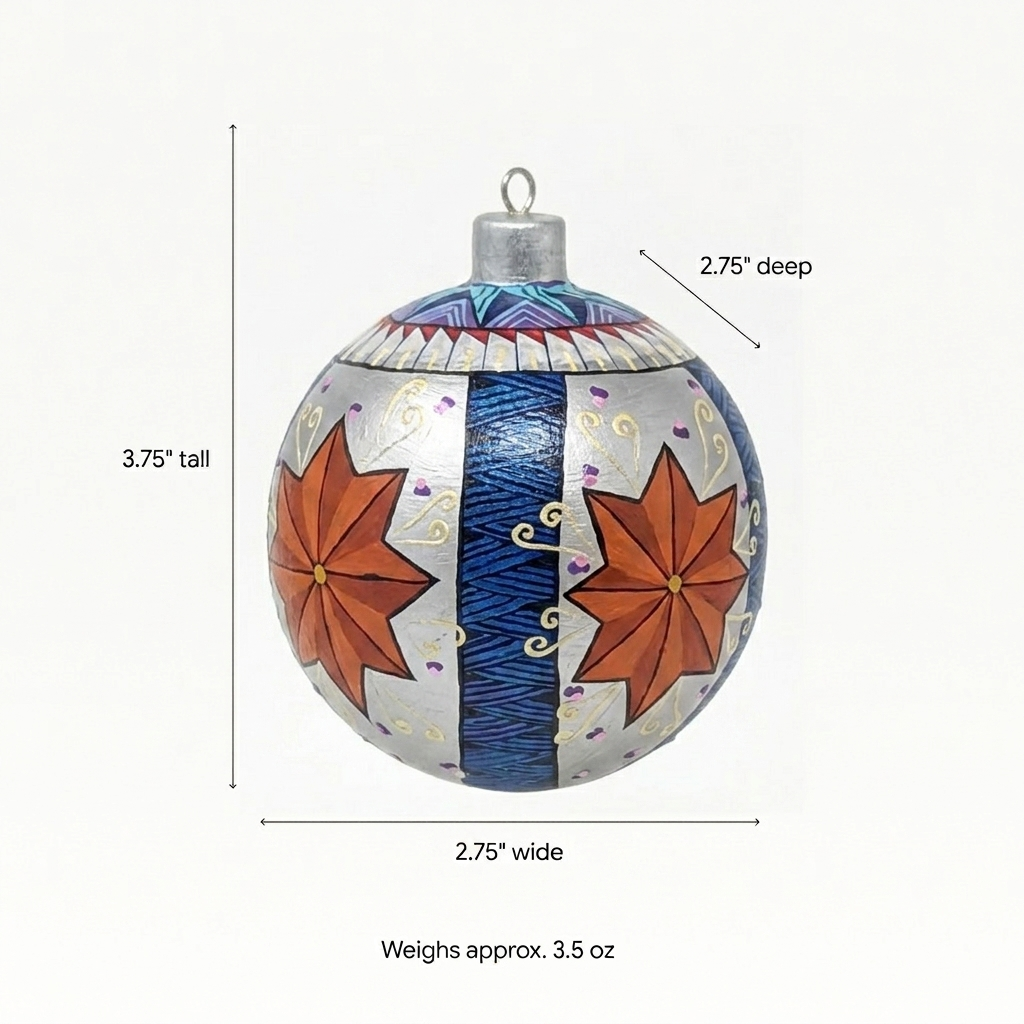 Christmas Ornaments: Unique Mexican Christmas Decor features festive patterns & bold colors, Hand Painted Wood Ornament for Christmas Tree