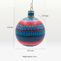 Christmas Tree Ornament #30 is Hand-Painted Mexican Bulb & Festive Holiday Decor