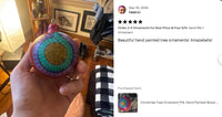 Christmas Tree Ornament #32 is Hand-Painted Mexican Bulb & Festive Holiday Decor