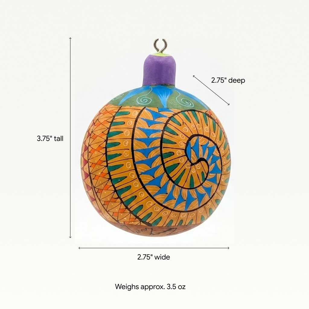 Christmas Tree Ornament #32 is Hand-Painted Mexican Bulb & Festive Holiday Decor