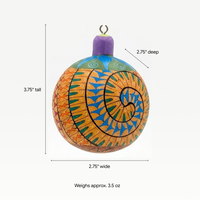Christmas Tree Ornament #32 is Hand-Painted Mexican Bulb & Festive Holiday Decor