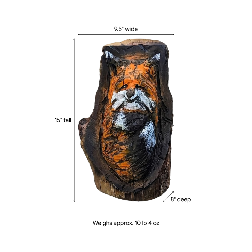Friendly Fox Yard Art & Home Decor | Enjoy this Finely-crafted Outdoor Companion | Wooden Art Chainsaw Carving