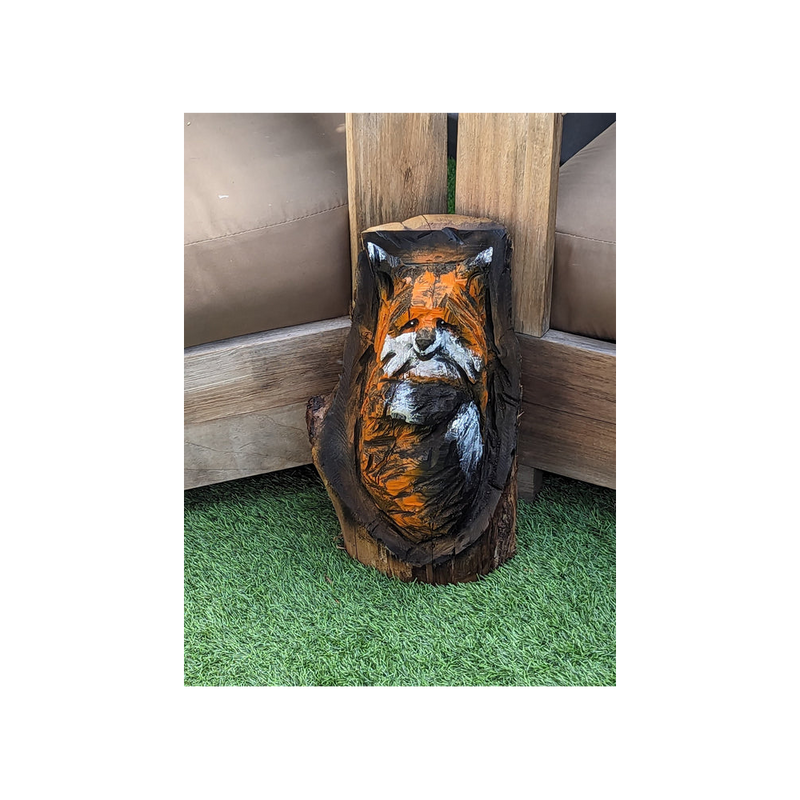 Friendly Fox Yard Art & Home Decor | Enjoy this Finely-crafted Outdoor Companion | Wooden Art Chainsaw Carving