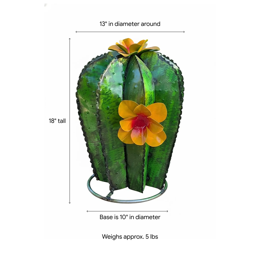 Garden Cactus Decor | Metal Mexican Yard Art