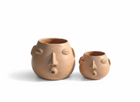 Whistler Face Planter Pot is Handmade in Atzompa, Mexico | Unique Plant Pot is Outdoor Garden Decor or Indoor Home Decor | Mexican Art