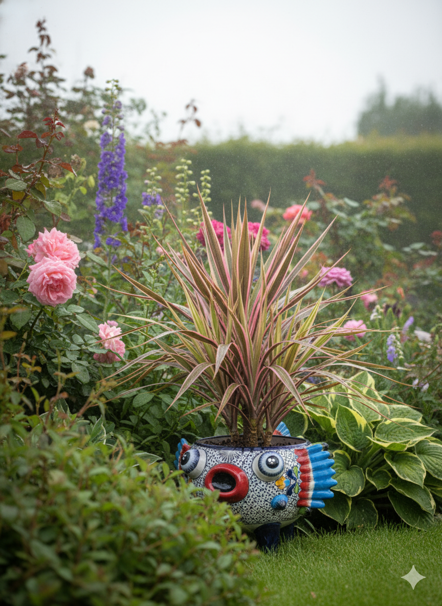 Talavera Blowfish Planter is Hand Painted Ceramic Mexican Pottery | Unique Planter Yard Art & Outdoor Garden Decor from https://luv2brd.com