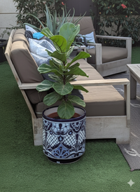 14" Tall Round Flower Pot Colorful Talavera Ceramic Planter is Handmade Mexican Pottery, Garden and Home Decor or Housewarming Gift