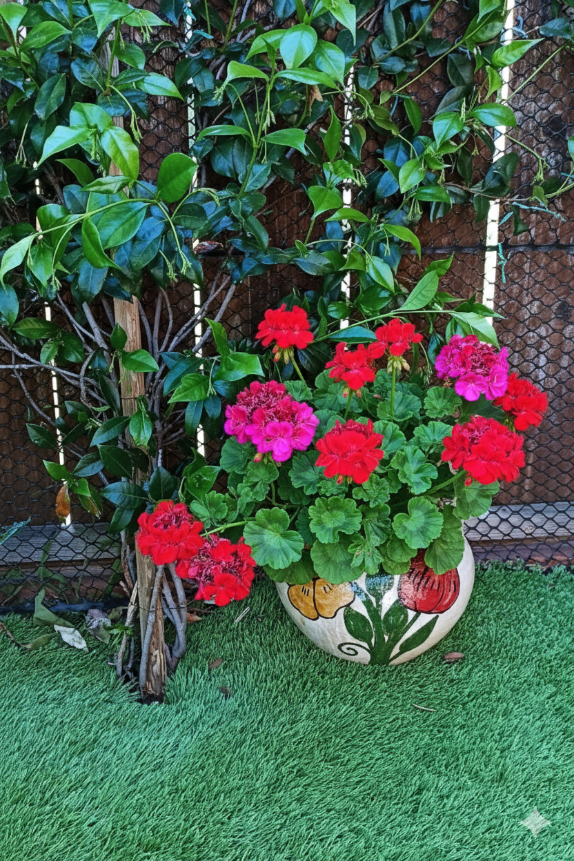 Planter Pot with Handles, Ceramic Flower Pot, Handmade Mexican Pottery from Atzompa, Mexico, Indoor Outdoor Home Decor, Charming Plant Pot