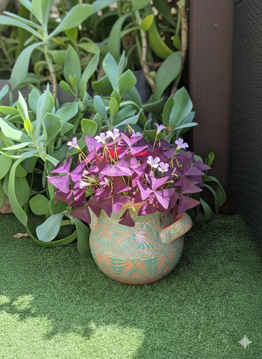 10.5" Round Emerald Planter is Ceramic Flower Pot, Handmade Mexican Pottery for Outdoor Decor or Indoor Home Decor