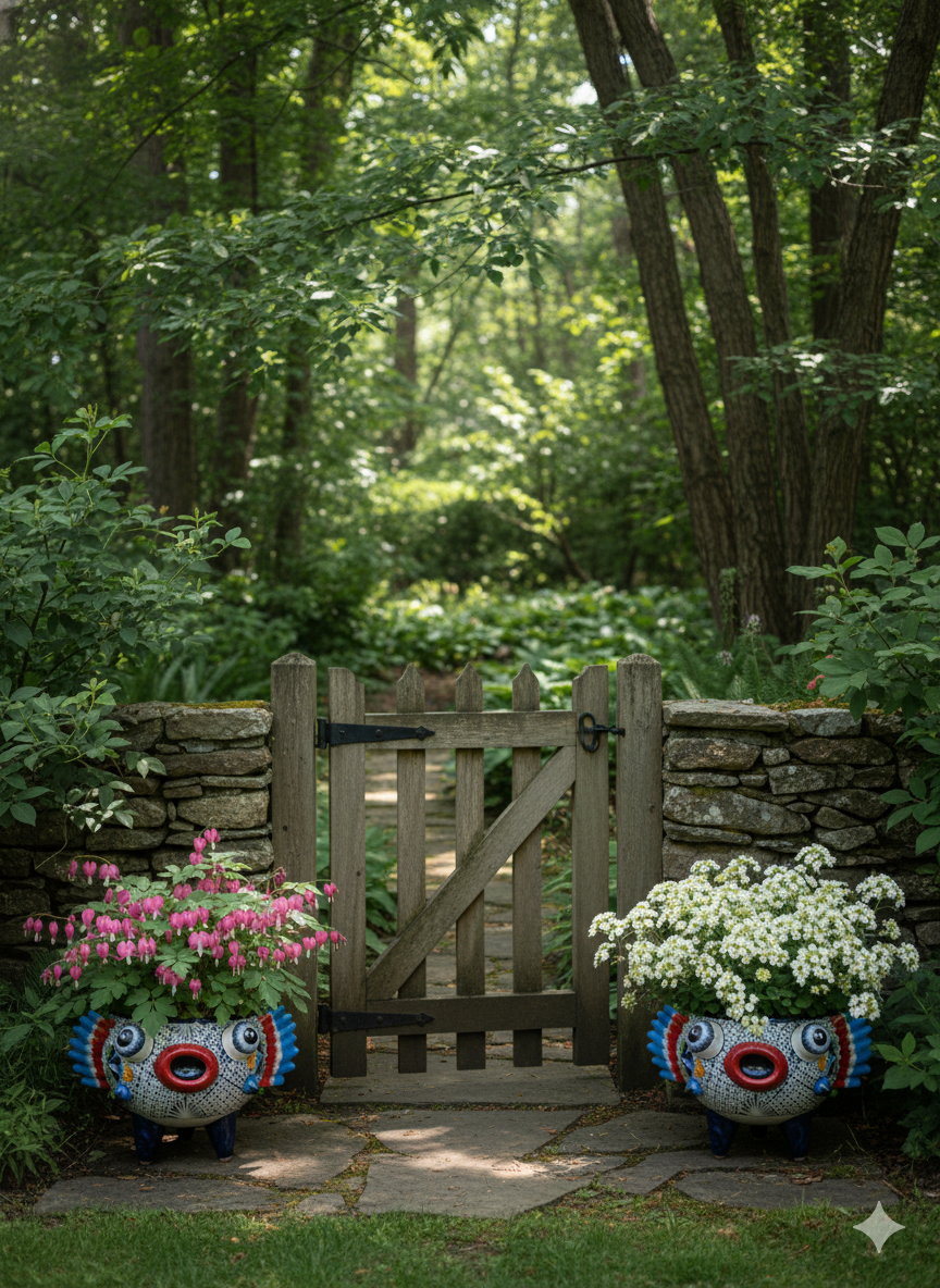 Talavera Blowfish Planter is Hand Painted Ceramic Mexican Pottery | Unique Planter Yard Art & Outdoor Garden Decor from https://luv2brd.com