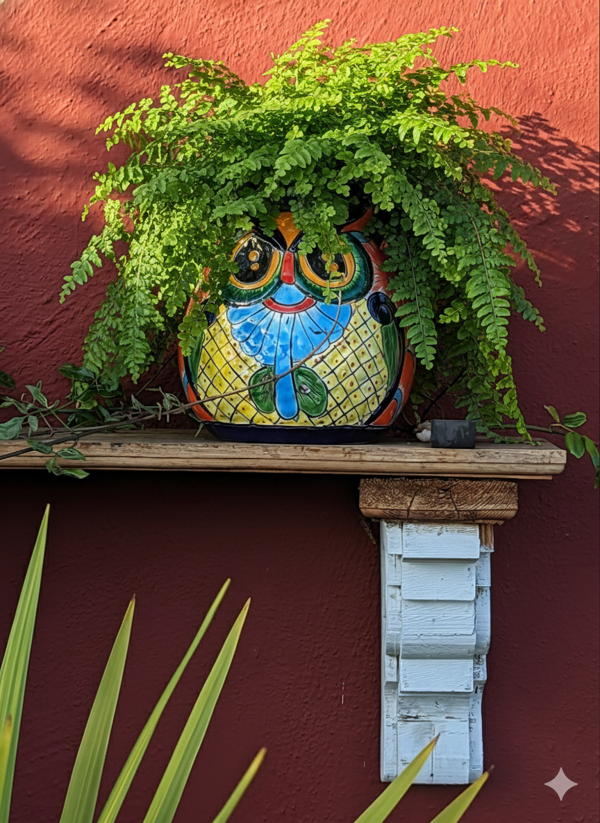 Talavera Planter, Colorful Owl Flower Pot, Ceramic Planter, Talvera Pottery, Indoor Outdoor Planter, Talavera Pot, Mexican Planter