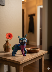 Fusion Owl Alebrije Figurine, Handmade Home Decor, Folk Art from Oaxaca Mexico, Original Wood Sculpture, Unique Fusion Statue Gift