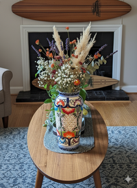 Ceramic Talavera Vase is Exquisite Handmade Mexican Pottery | Decorative Floral Vase is Gorgeous Home Decor