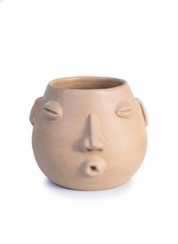 Whistler Face Planter Pot is Handmade in Atzompa, Mexico | Unique Plant Pot is Outdoor Garden Decor or Indoor Home Decor | Mexican Art