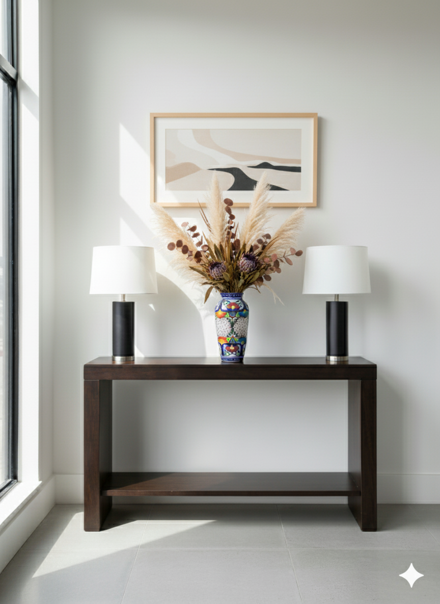 Ceramic Talavera Vase is Exquisite Handmade Mexican Pottery | Decorative Flower Vase is Gorgeous Centerpiece for Home Decor or Yard Decor