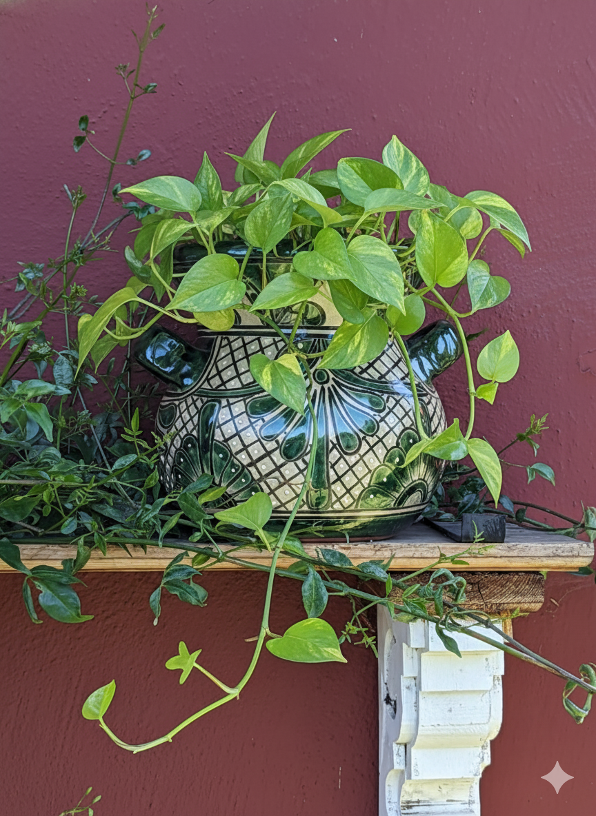 Captivating 10.5" Round Planter is a Talavera Ceramic Flower Pot | Handmade Pottery for Outdoor Garden Decor