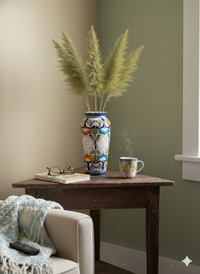 Ceramic Talavera Vase is Exquisite Handmade Mexican Pottery | Decorative Floral Vase is Gorgeous Home Decor