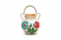 Planter Pot with Handles, Ceramic Flower Pot, Handmade Mexican Pottery from Atzompa, Mexico, Indoor Outdoor Home Decor, Charming Plant Pot