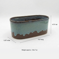 Glazed Oval Succulent Planter | Mexican Ceramic Talavera Pottery