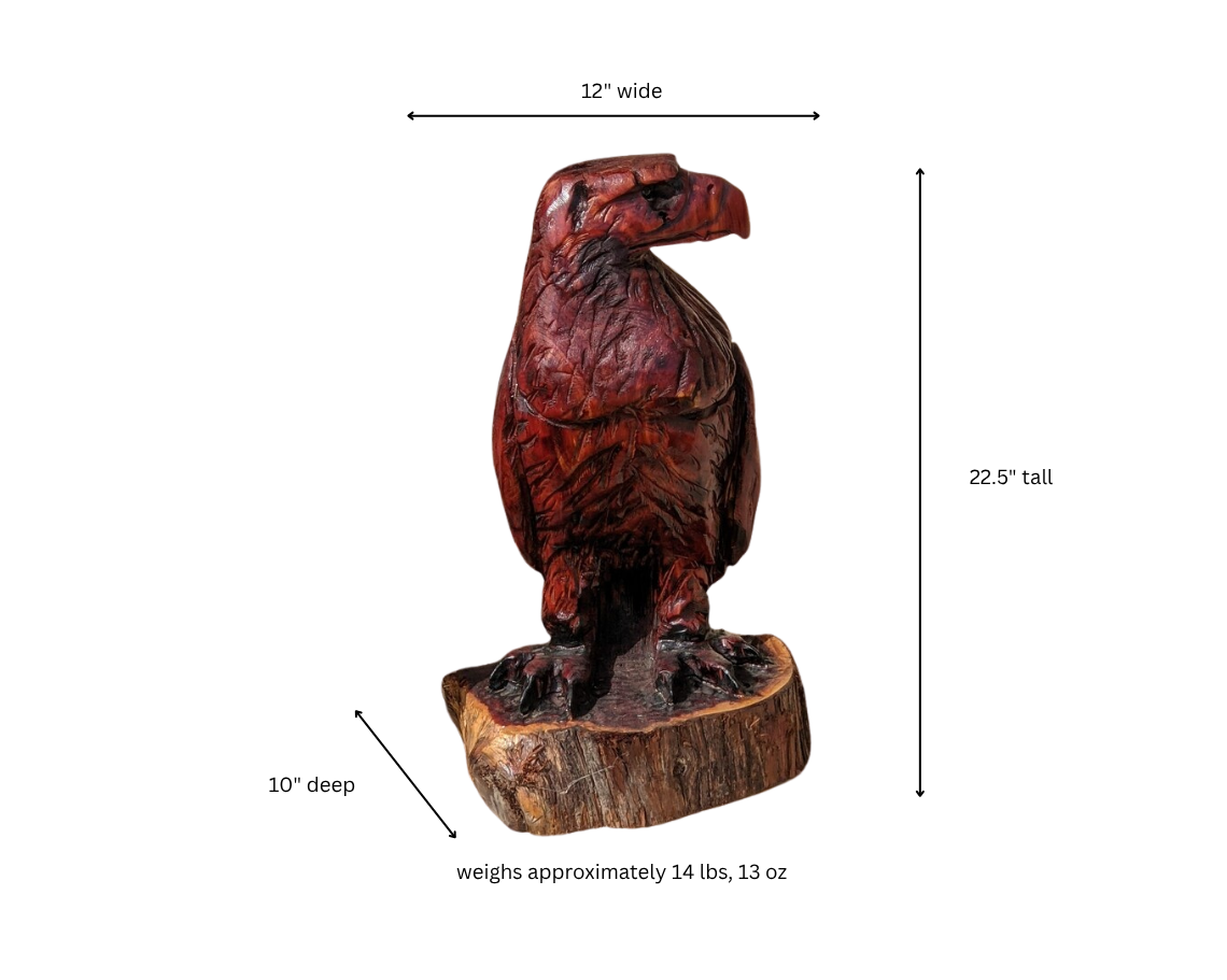 Golden Eagle Statue, Hand Carved Eagle Art, Yard & Home Decor, Chainsaw Art, Carved Eagle Statue, Outdoor Garden Statue