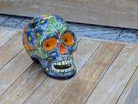 Halloween Skull | Ceramic Talavera Decor | Hand painted Mexican Pottery