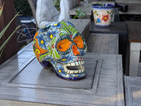 Halloween Skull | Ceramic Talavera Decor | Hand painted Mexican Pottery