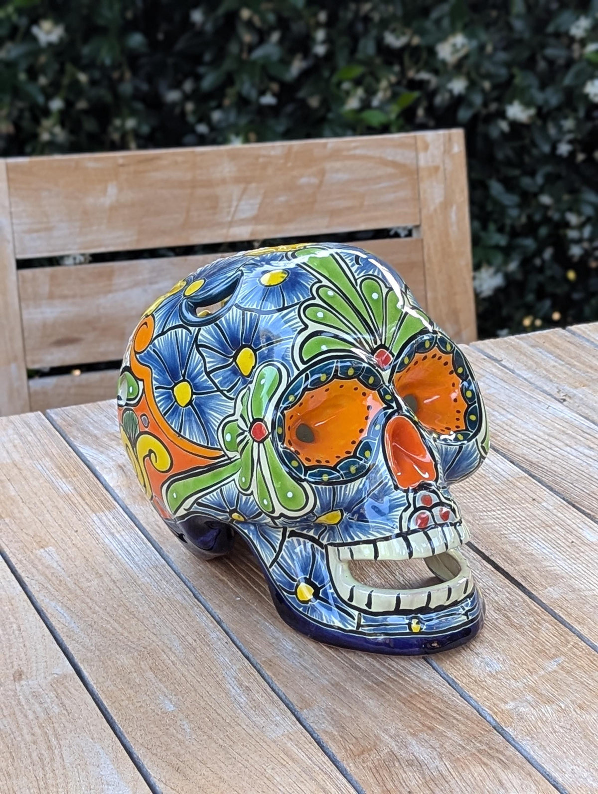 Halloween Skull | Ceramic Talavera Decor | Hand painted Mexican Pottery