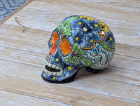 Halloween Skull | Ceramic Talavera Decor | Hand painted Mexican Pottery