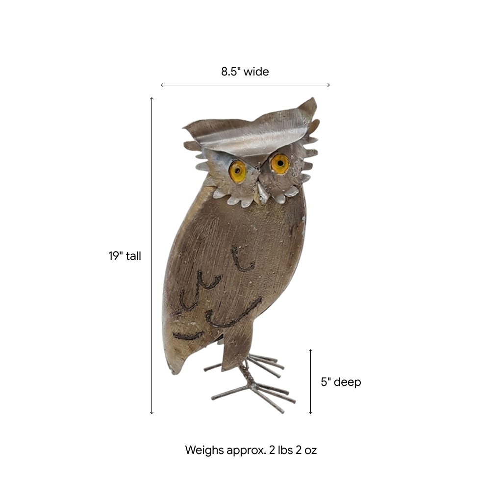 Bronze Owl Garden Decor & Metal Owl Statue, Outdoor Owl Decoration Yard Decor, Metal Owl Sculpture Home Decor Figurine
