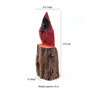 Handmade Northern Cardinal | Wooden Home Decor or Yard Art Made in the USA by Chainsaw Artist in Texas