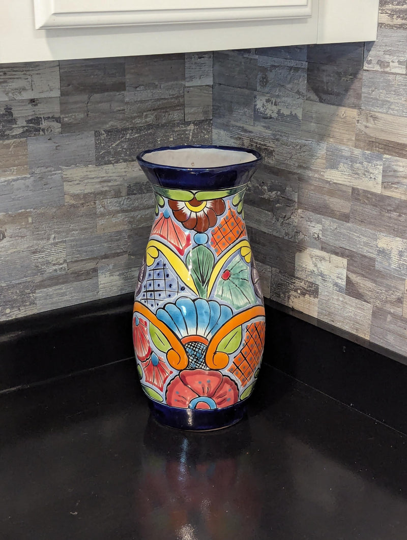 Handmade Talavera Ceramic Vase | Colorful Mexican Pottery for Home Decor