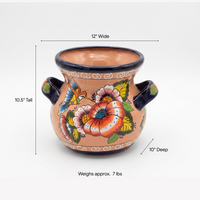 Hummingbird Flower Pot | Terra Cotta Planter  | 10.5" Tall Handmade Mexican Pottery