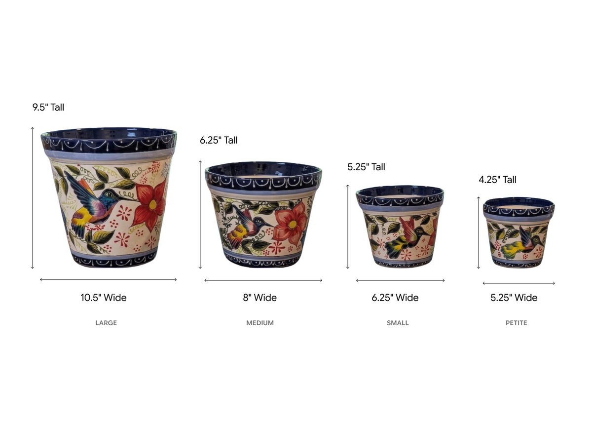 Hummingbird Planter Bundles | Hand-painted Mexican Ceramic Flower Pots