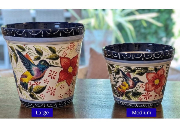 Hummingbird Planter Bundles | Hand-painted Mexican Ceramic Flower Pots