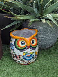 Large Owl Planter | 14" Talavera Ceramic Owl Flower Pot | Housewarming Gift