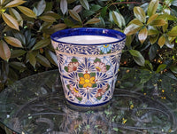 Marisela Flower Pot | 10.5" Round Ceramic Planter is Handmade Mexican Pottery for Outdoor Garden Decor, Indoor Home Decor, or Centerpiece
