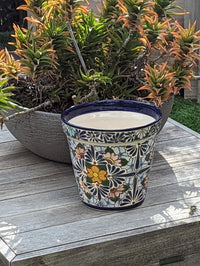 Marisela Flower Pot | 10.5" Round Ceramic Planter is Handmade Mexican Pottery for Outdoor Garden Decor, Indoor Home Decor, or Centerpiece