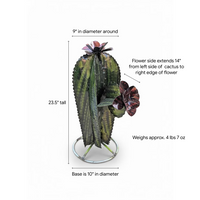 Metal Cactus Garden Decor | Hand Painted Mexican Yard Art