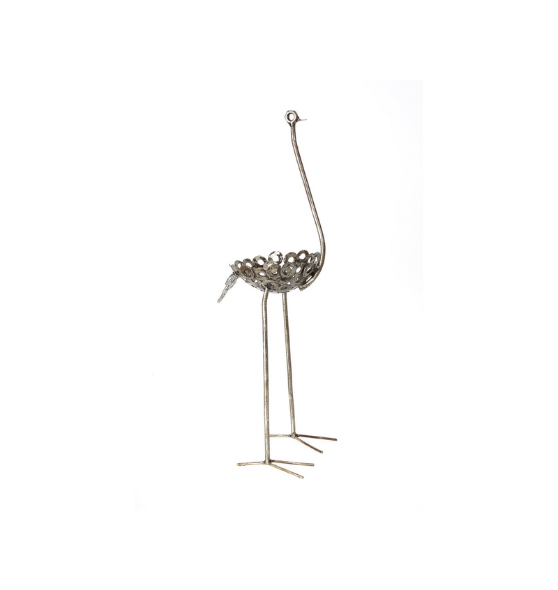 Metal Ostrich Bowls Garden Decor, Handmade Yart Art and Home Decor Housewarming Gift for Her