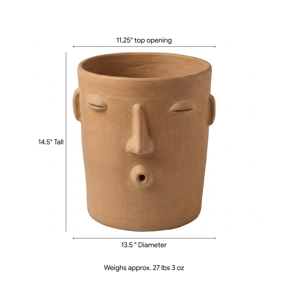 Mexican Face Planter | Handmade Atzompa Pottery | Artisan Flower Pot Home Decor