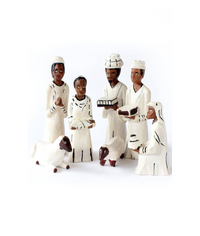 Nativity Scene from Mozambique - Hand Carved & Hand Painted Wood, Housewarming Gift for Her