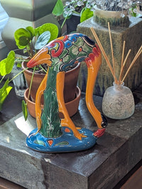 Orange Flamingo is Mexican Talavera Pottery, Home and Garden Decor from luv2brd.com